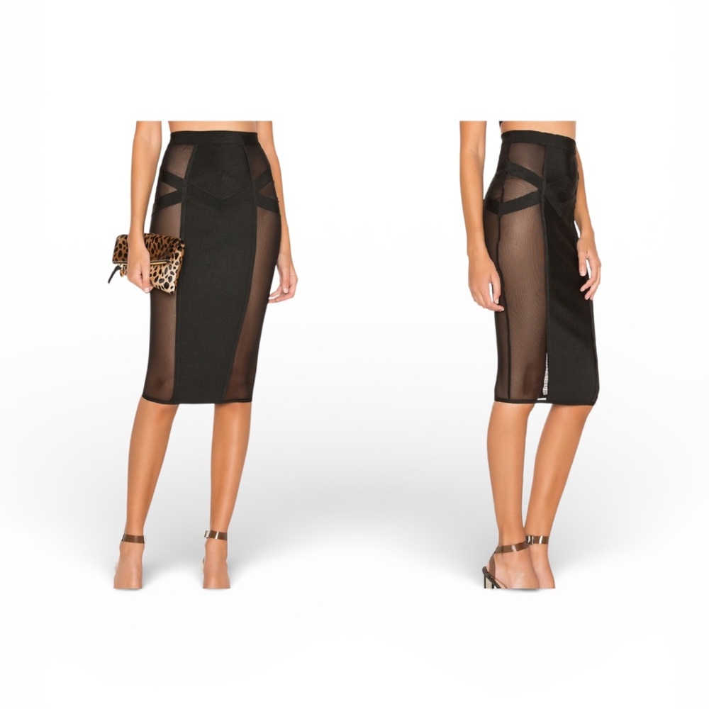 Superdown Darya Side Mesh Skirt